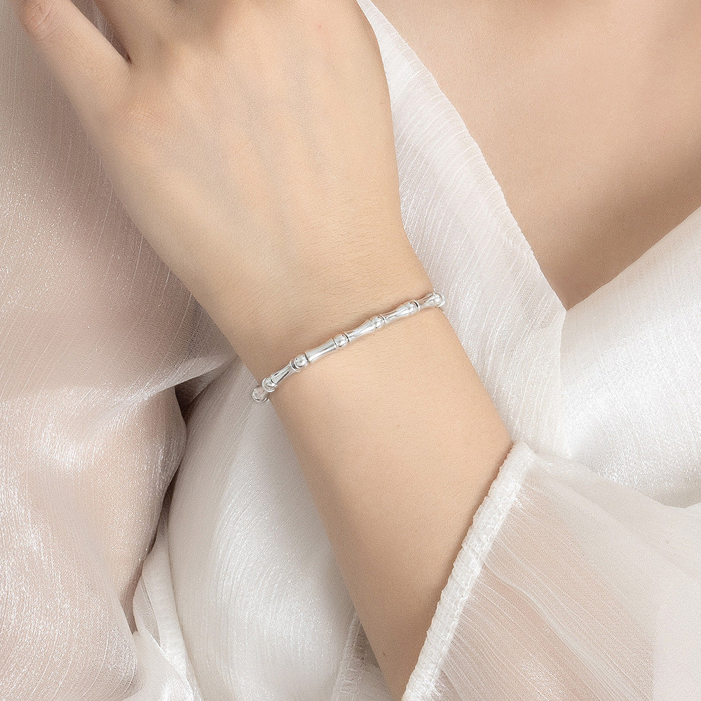 Niche Round Beads Stitching Bamboo Bracelet