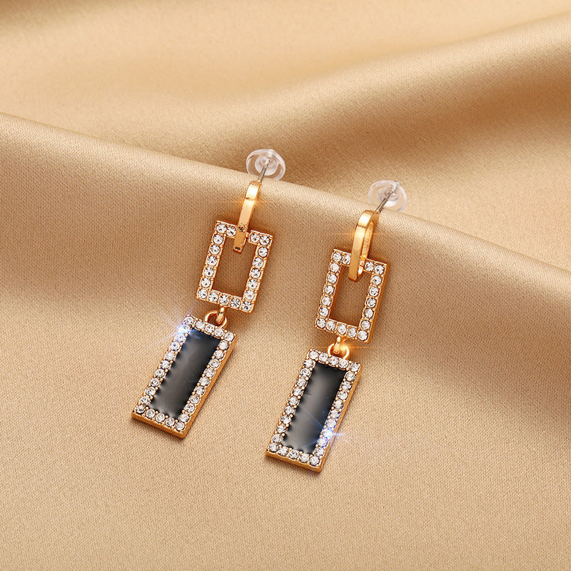 925 Sterling Silver Needle Earrings Female Temperament Hypoallergenic Ear Jewelry