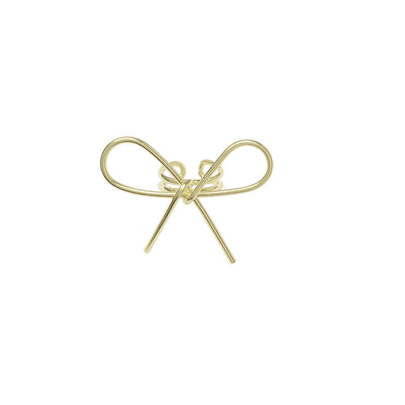New Female Simple Metal Bow Ear Bone Clip Earrings