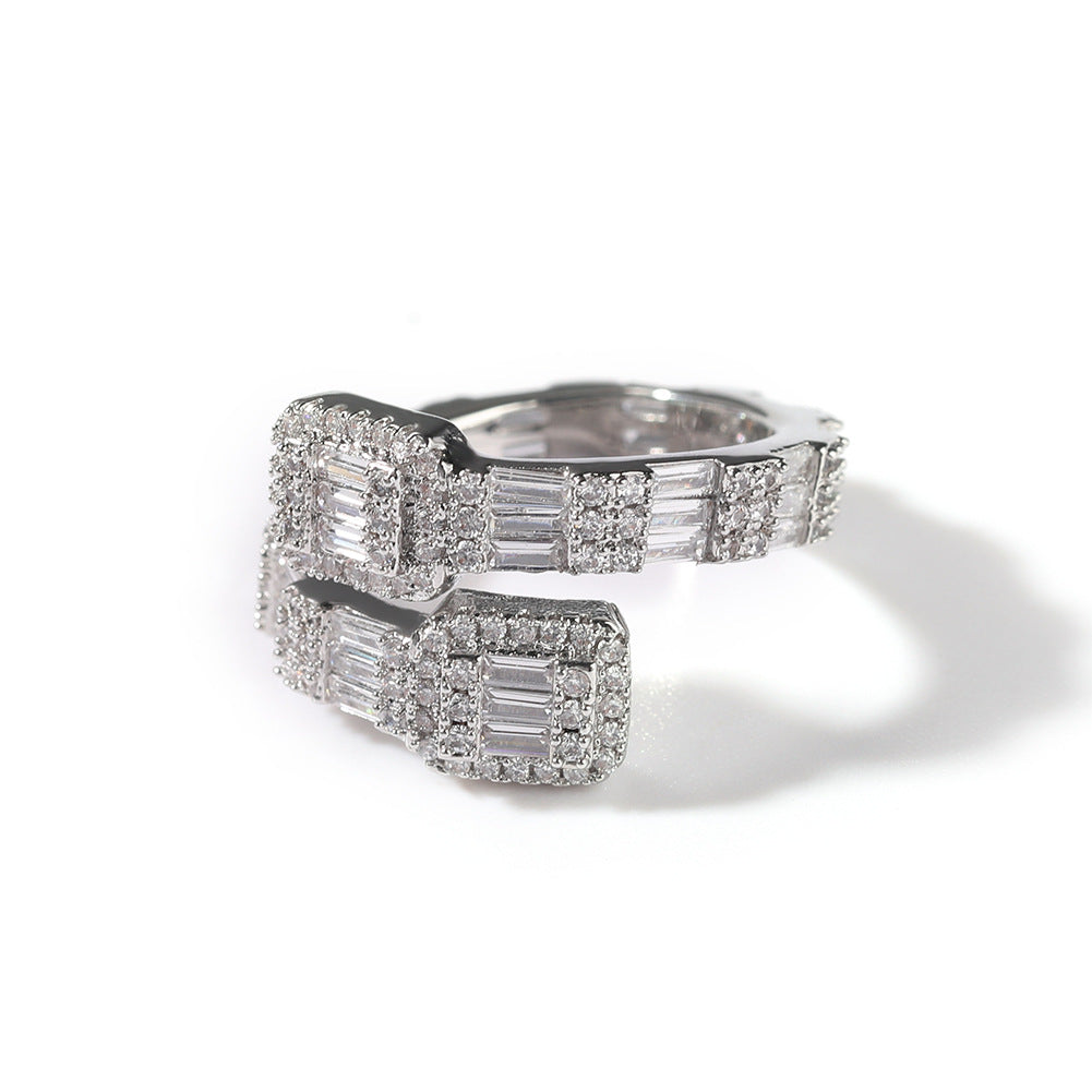 Geometric Fashion Design Irregular Zircon Ring