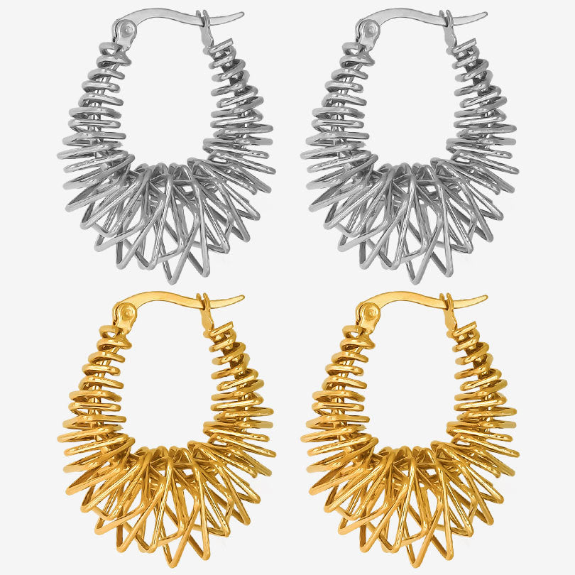 European And American Entry Lux Big Circle Earrings Women's High-grade Personalized Minority Design Geometric